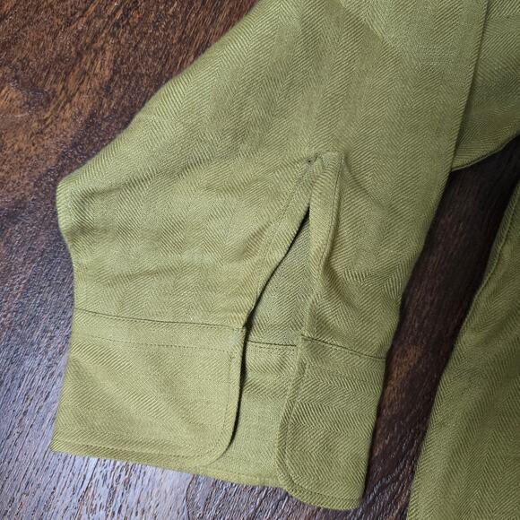 Lauren Ralph Lauren 100% Linen Brown Long Sleeve Button Down, Large - Picture 5 of 10